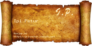 Ipi Petur névjegykártya
